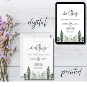Invitación a la Boda Elegante en Invierno de Monta
