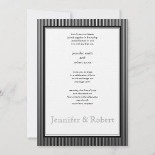 Invitación a la boda elegante en rayas Art Deco