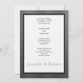 Invitación a la boda elegante en rayas Art Deco