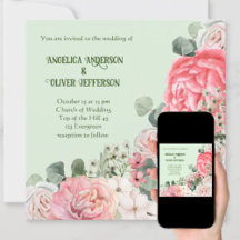 Invitación a la boda elegante Flores acuáticas