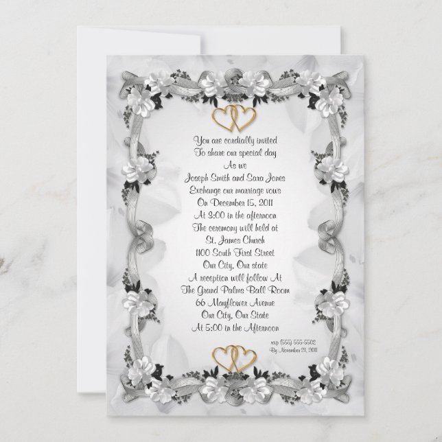 Invitación a la boda elegante formal (Anverso)