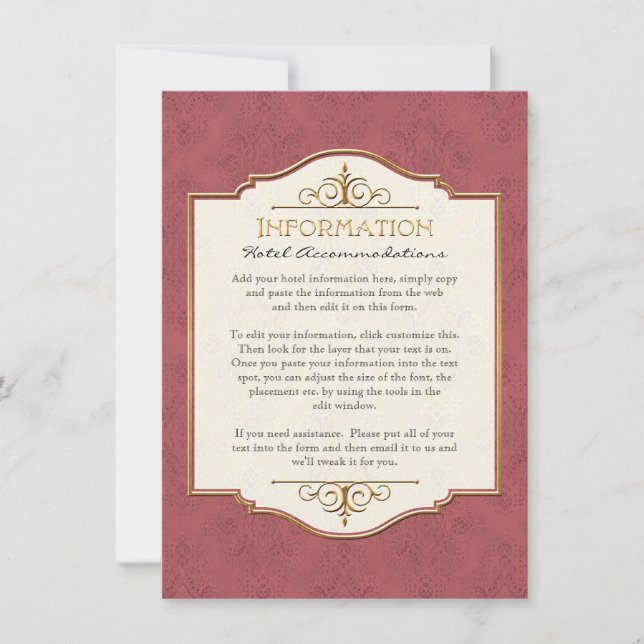 Invitación a la Boda Elegante Formal Gold & Lace (Anverso)