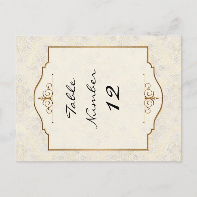 Invitación a la Boda Elegante Formal Gold & Lace (Anverso)
