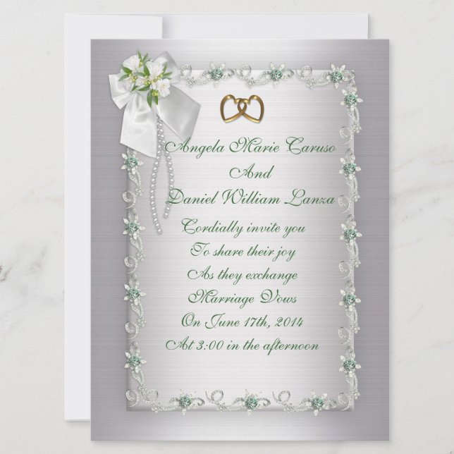 Invitación a la boda elegante formato blanco grand (Anverso)
