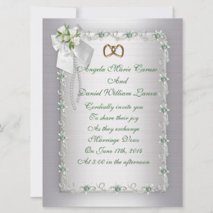 Invitación a la boda elegante formato blanco grand