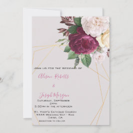 Invitación a la boda Elegante geométrica dorada