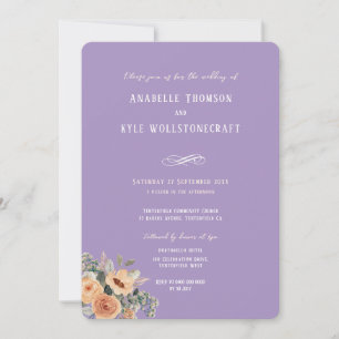 Invitación a la boda - Elegante lavendar con flore