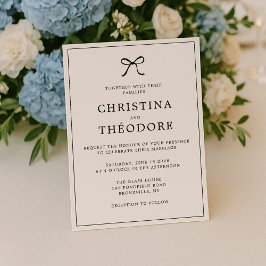 Invitación a la boda elegante Minimalista de Black