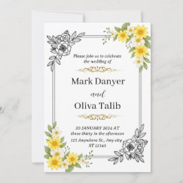 Invitación a la boda elegante - Moderna y romántic