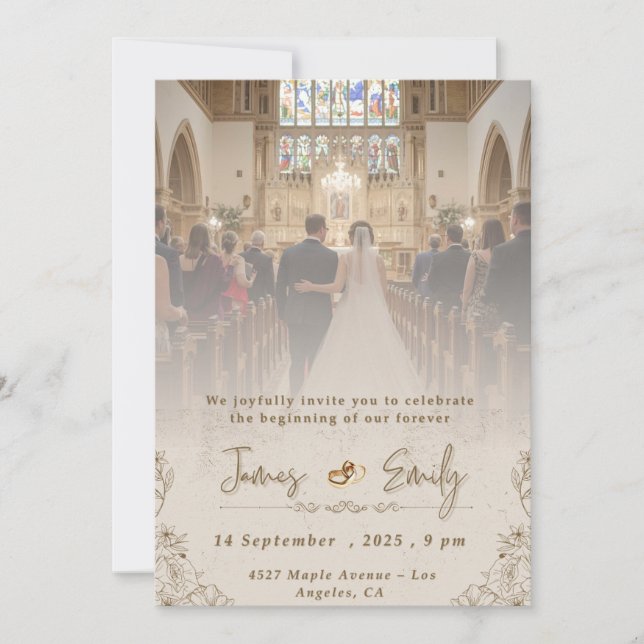 Invitación a la boda elegante | Plantilla de perso (Anverso)