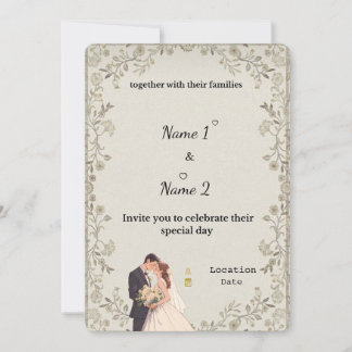 Invitación a la boda elegante | Plantilla editable