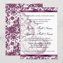 Invitación a la boda elegante - Púrpura 5x7