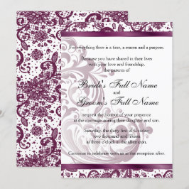 Invitación a la boda elegante - Púrpura 5x7