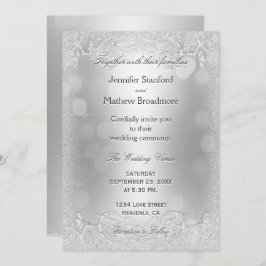 Invitación a la boda Elegante Purpurina de Faux Pl