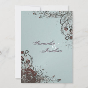 Invitación a la boda - Elegante Rosa Roja destroza
