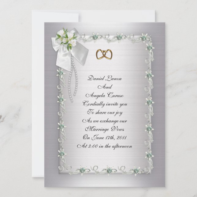 Invitación a la boda elegante satinado (Anverso)