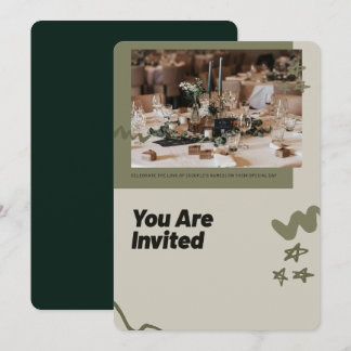 Invitación a la boda elegante | Verde ruso moderno