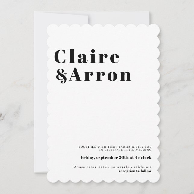 Invitación a la boda elegante y a la moda (Anverso)