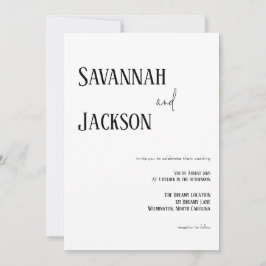 Invitación a la boda elegante y blanca moderna