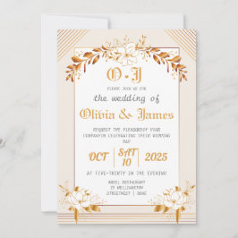 Invitación a la boda elegante y editable
