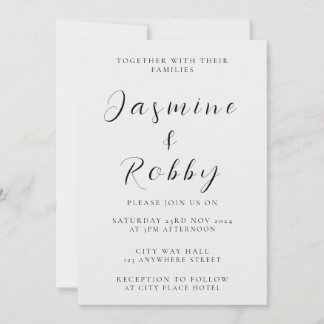 Invitación a la boda elegante y minimalista