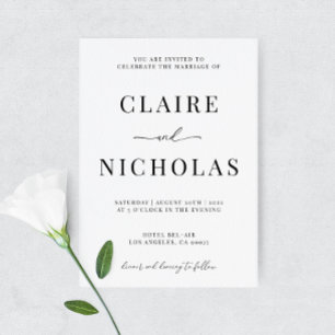 Invitación a la boda elegante y moderna