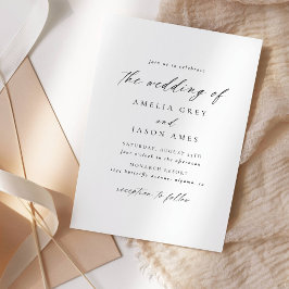 Invitación a la boda elegante y moderna de escritu