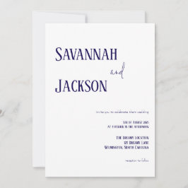 Invitación a la boda elegante y moderna de la Mari
