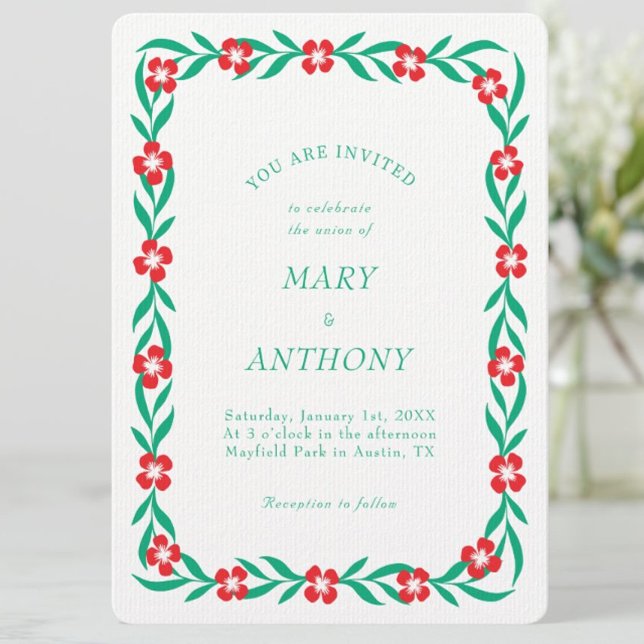 Invitación a la boda elegante y moderna de las flo (Subido por el creador)