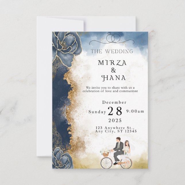 Invitación a la boda elegante y moderna | Luxury G (Anverso)