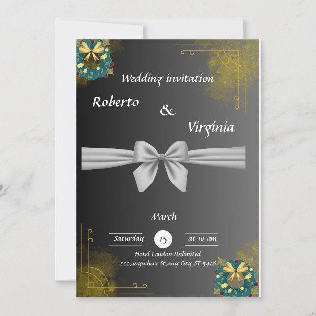 Invitación a la boda elegante y Personalizable (Anverso)