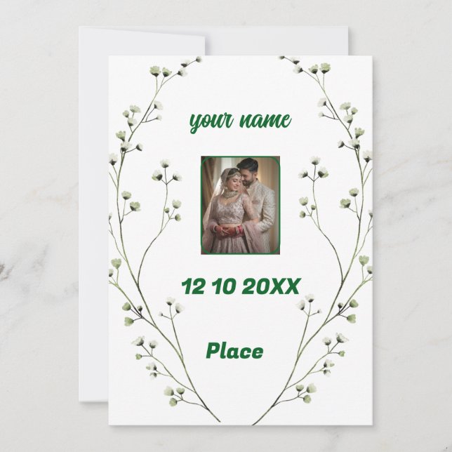 Invitación a la boda elegante y personalizada (Anverso)