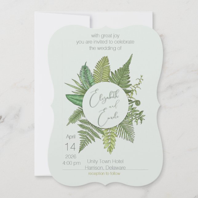 Invitación a la boda empalme botánica (Anverso)
