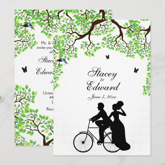 Invitación a la boda en bicicleta (Anverso / Reverso)