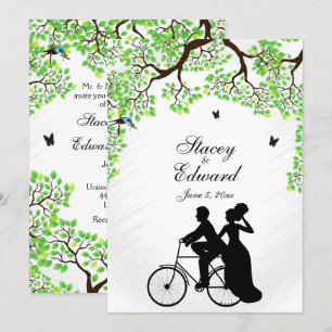 Invitación a la boda en bicicleta