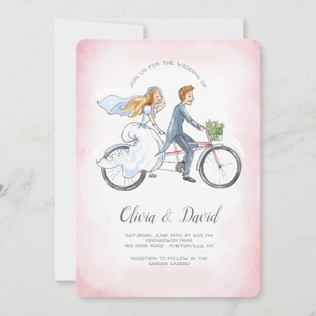 Invitación a la boda en bicicleta (Anverso)