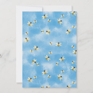 Invitación a la boda en blanco de Abejas y Cielos 