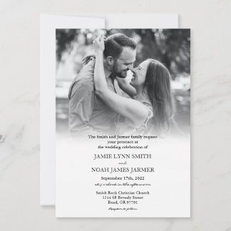 Invitación a la boda en blanco y negro