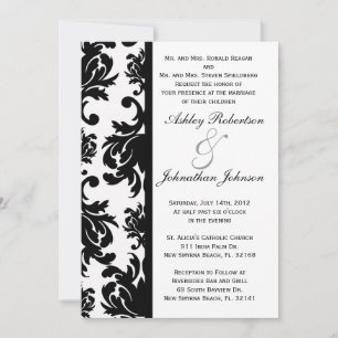 Invitación a la boda en blanco y negro