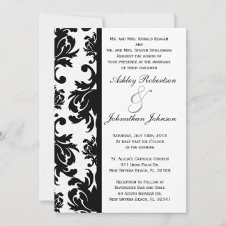Invitación a la boda en blanco y negro