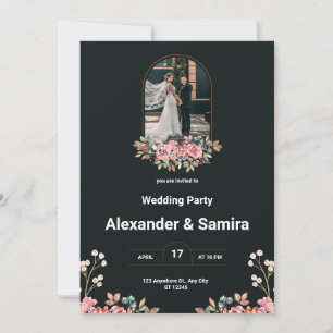 Invitación a la boda en blanco y negro