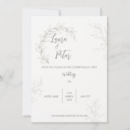 Invitación a la boda en blanco y negro