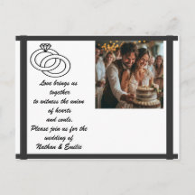Invitación a la boda en blanco y negro