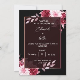 invitación a la boda en blanco y negro