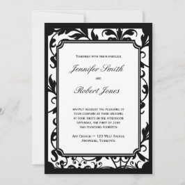Invitación a la boda en blanco y negro de Moda