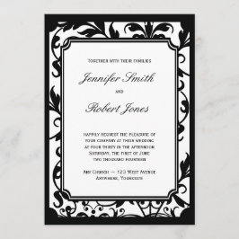 Invitación a la boda en blanco y negro de Moda