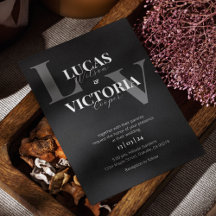 invitación a la boda en blanco y negro por moda