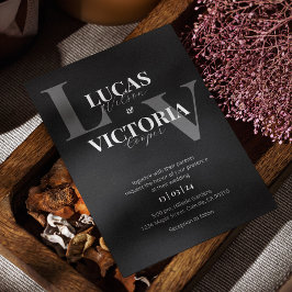 invitación a la boda en blanco y negro por moda
