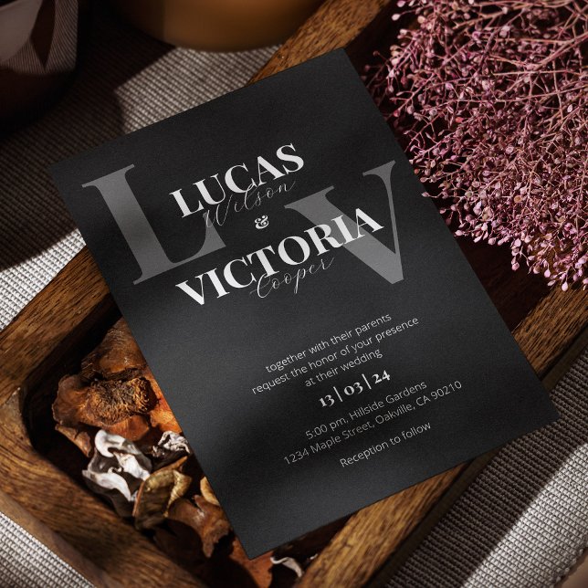 invitación a la boda en blanco y negro por moda (Subido por el creador)