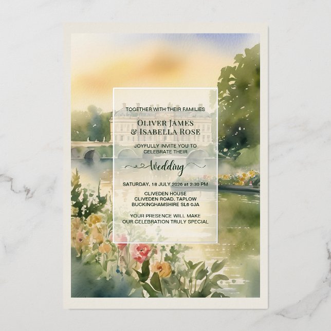 Invitación a la boda en casa de un personalizado A (Anverso)